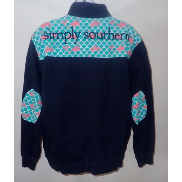 Simply Southern Tops - Simply Southern Women’s Size L Long Sleeve 1/4 Zip Sweatshirt Elbow Patch Preppy